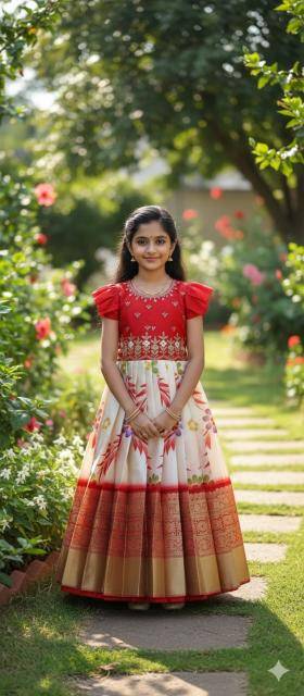 NEW LAUNCIN crape Kids gown Indian clothing manufacturers